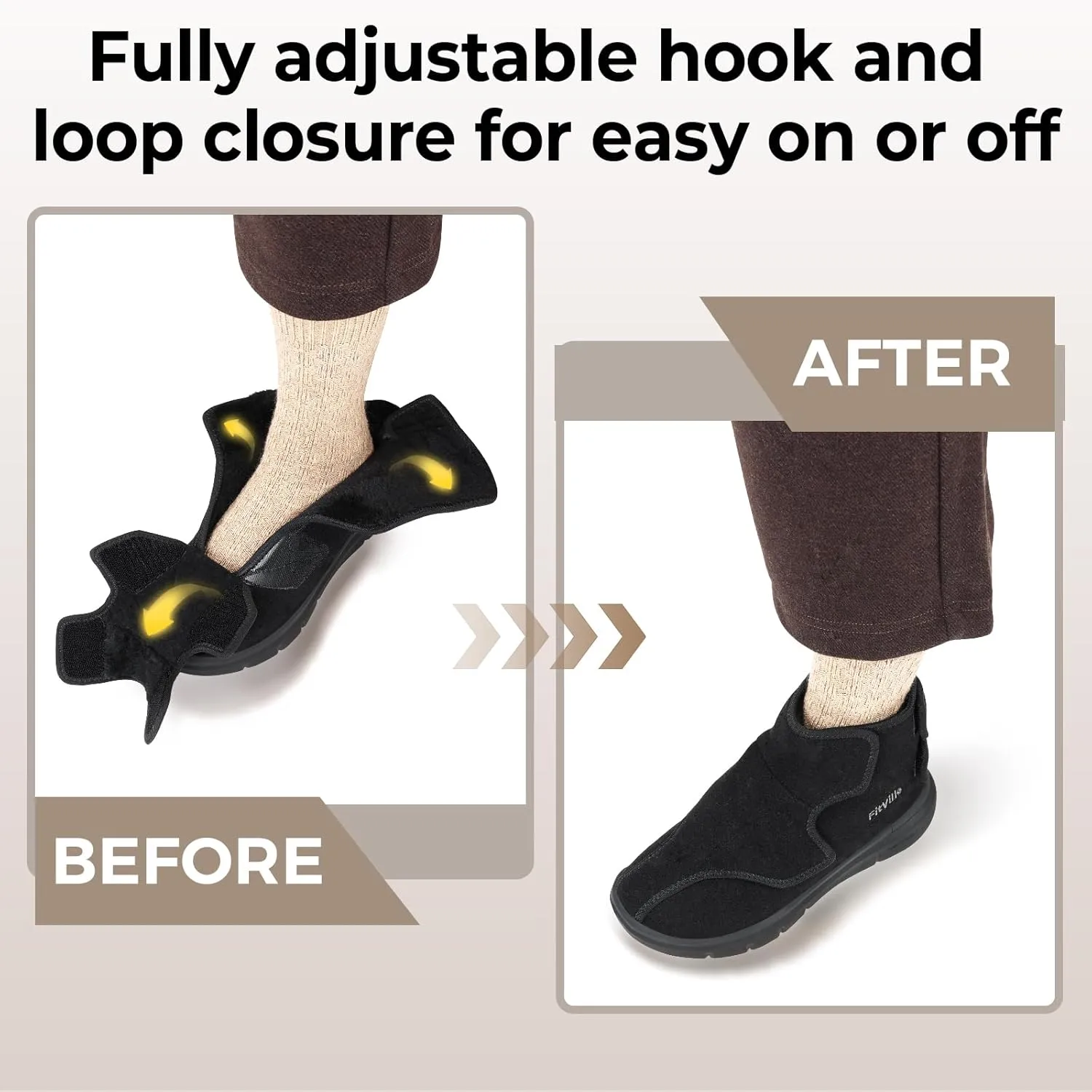 FitVille Diabetic Boots for Women Wide Width Fully Adjustable Straps Winter Boots for Women Wide Width with Warm Fur Lining womens wide snow boots for swollen feet Foot Pain Relief Neuropathy