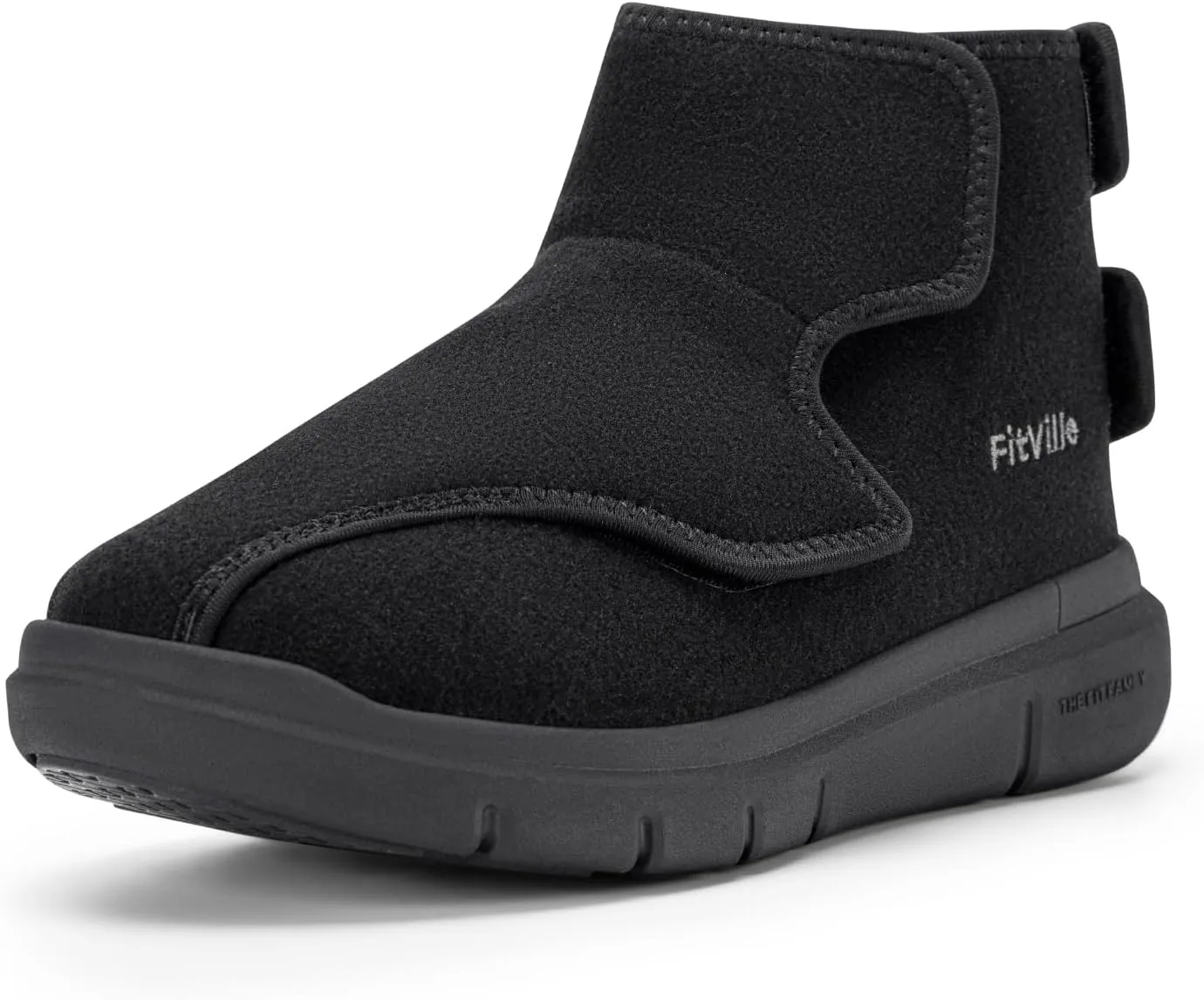 FitVille Diabetic Boots for Women Wide Width Fully Adjustable Straps Winter Boots for Women Wide Width with Warm Fur Lining womens wide snow boots for swollen feet Foot Pain Relief Neuropathy