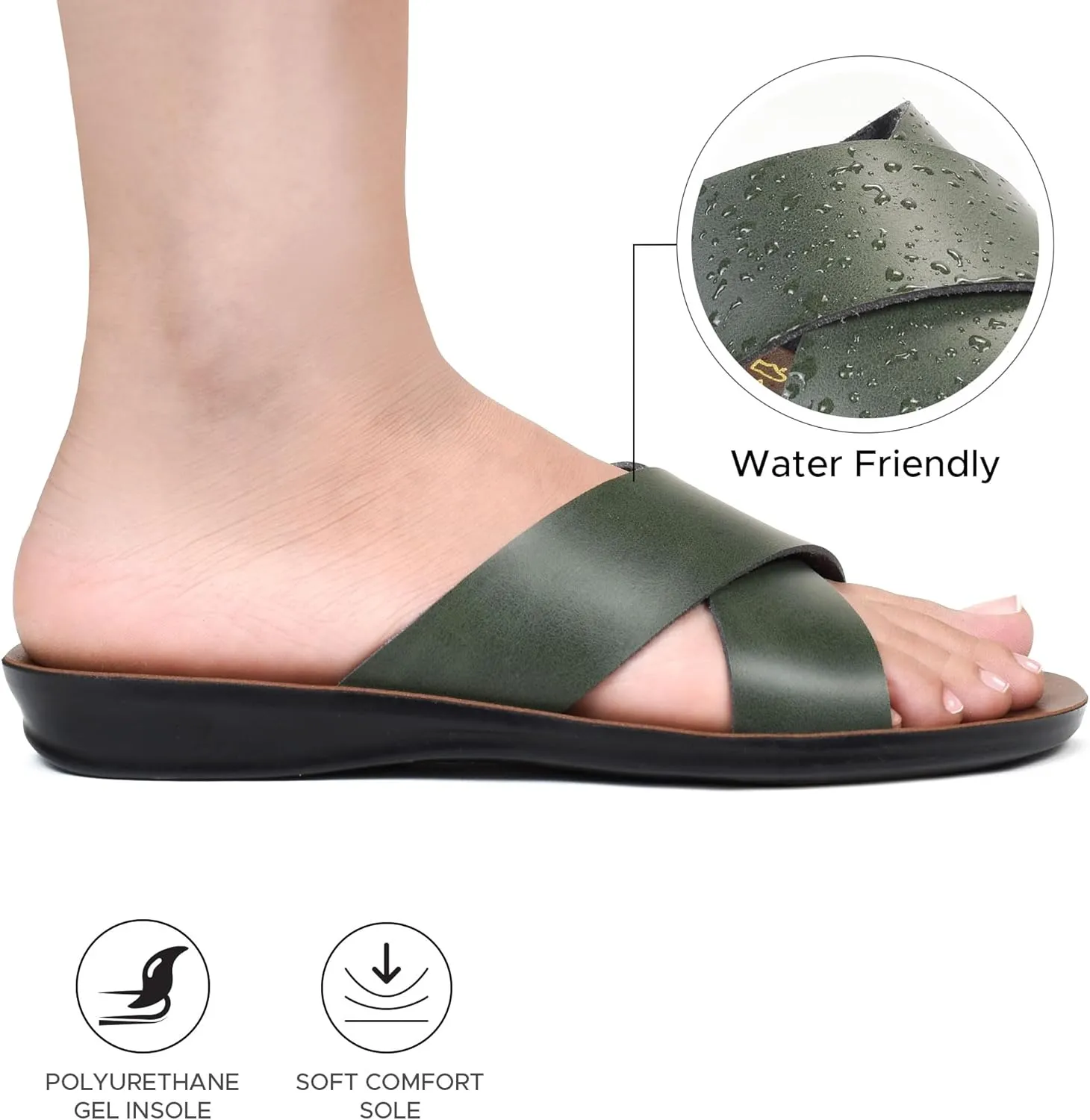 Flat Sandals For Women - Walking Summer Vacation Essentials Ladies Flip Flops – Comfortable Arch Support Orthotic Sandals For Women – Casual Outdoor Fashion Dressy Non Slip Footwear