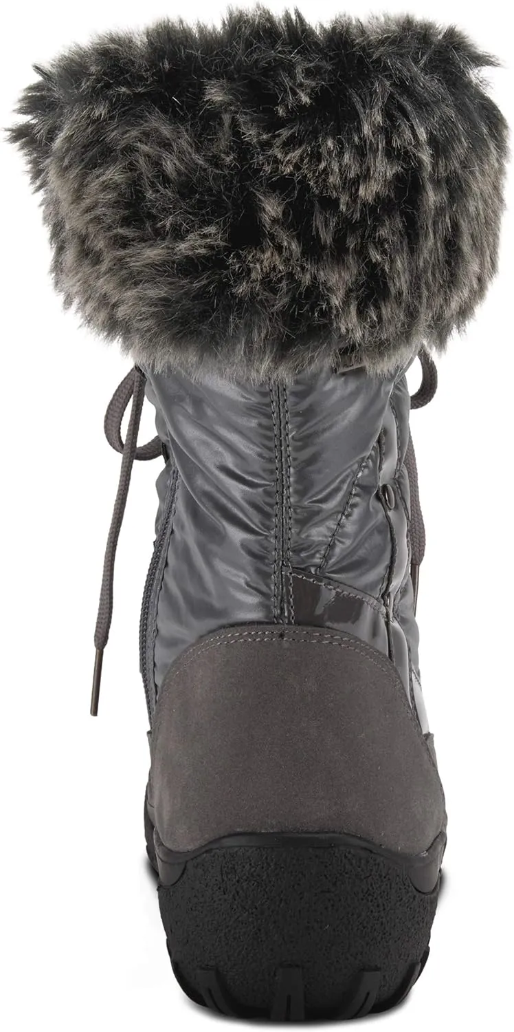 Flexus Spring Step Stormy Boots for Women - Waterproof Women's Snow Boots With Adjustable Lace and Zippers - Faux Fur Winter Boots for Outdoor