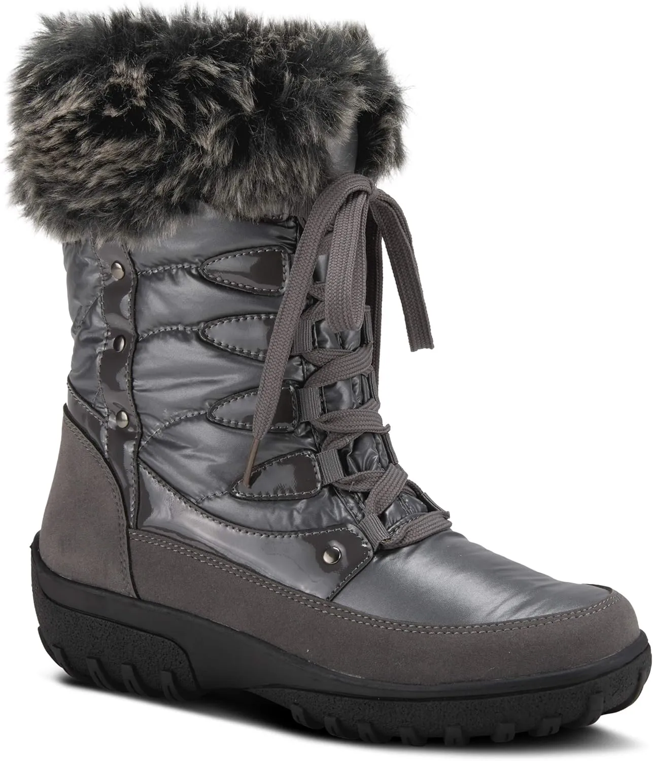 Flexus Spring Step Stormy Boots for Women - Waterproof Women's Snow Boots With Adjustable Lace and Zippers - Faux Fur Winter Boots for Outdoor