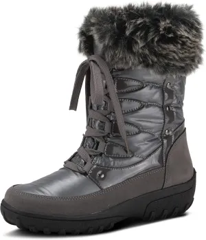 Flexus Spring Step Stormy Boots for Women - Waterproof Women's Snow Boots With Adjustable Lace and Zippers - Faux Fur Winter Boots for Outdoor