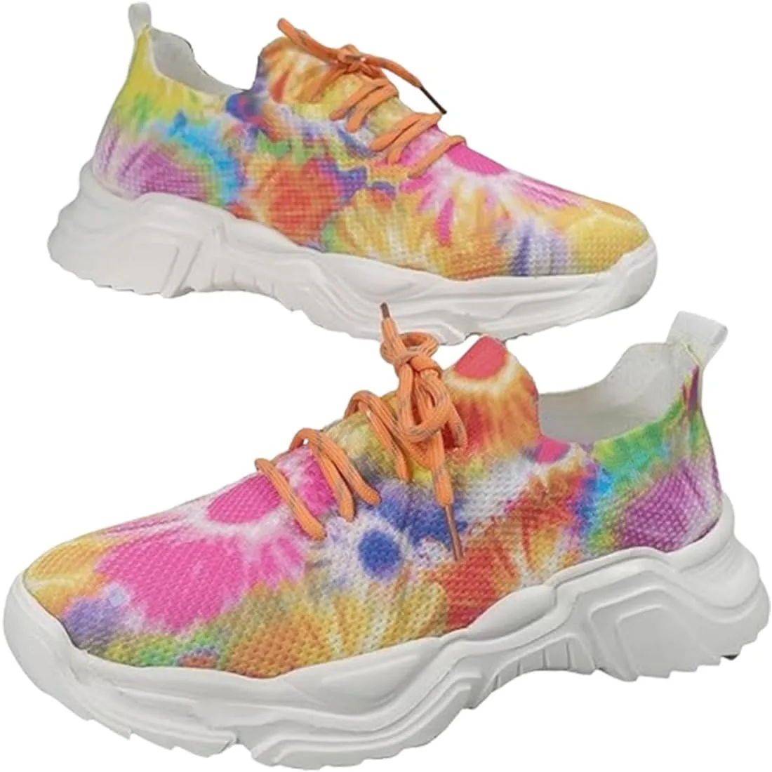 Floral Print Lace-Up Breathable Orthopedic Sneakers, Women's Mesh Breathable Sneakers,Orthopedic Sneakers for Women