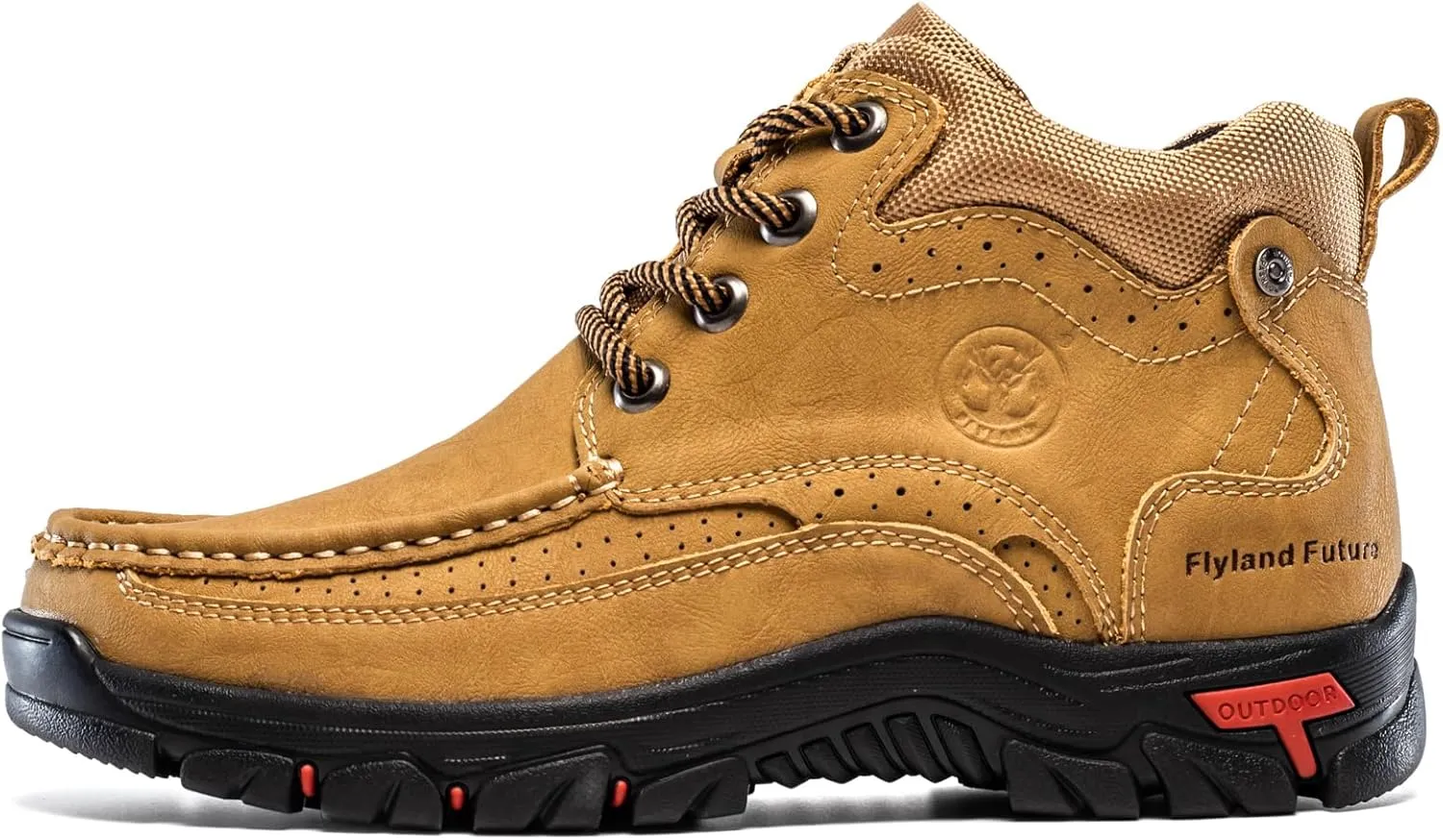 FLYLAND Men's Casual Boots Vintage Leather Ankle Dress Boot Chukka Boots Mid Top Non-Slip Driving Walking Shoes