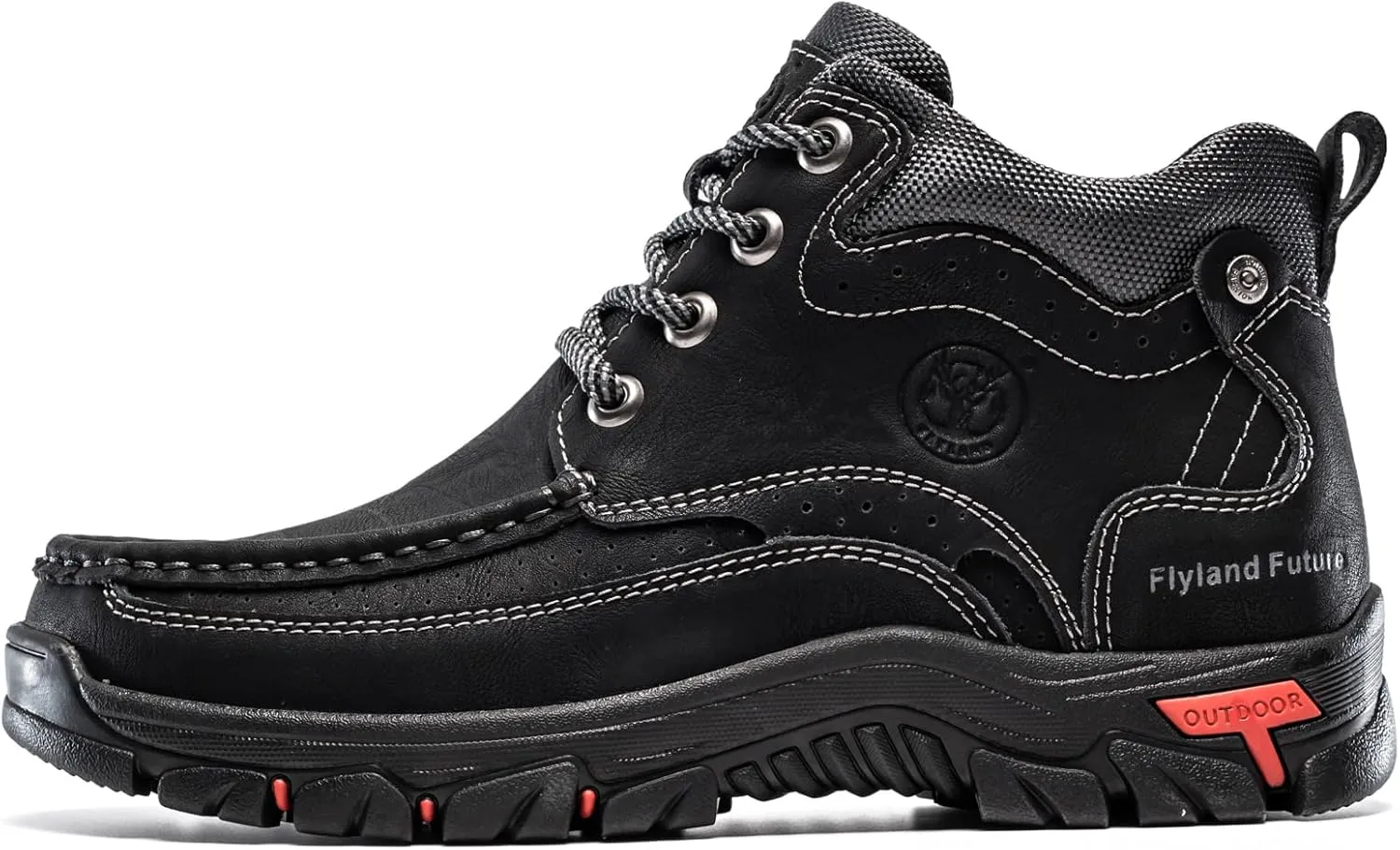 FLYLAND Men's Casual Boots Vintage Leather Ankle Dress Boot Chukka Boots Mid Top Non-Slip Driving Walking Shoes