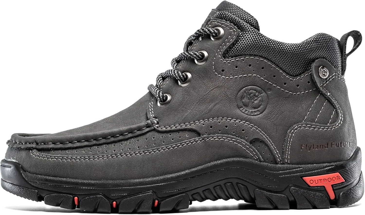 FLYLAND Men's Casual Boots Vintage Leather Ankle Dress Boot Chukka Boots Mid Top Non-Slip Driving Walking Shoes