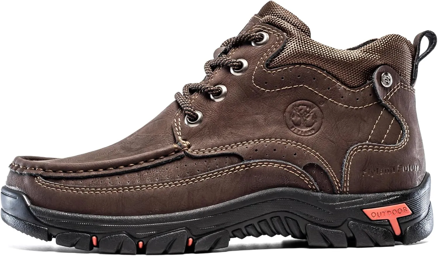 FLYLAND Men's Casual Boots Vintage Leather Ankle Dress Boot Chukka Boots Mid Top Non-Slip Driving Walking Shoes