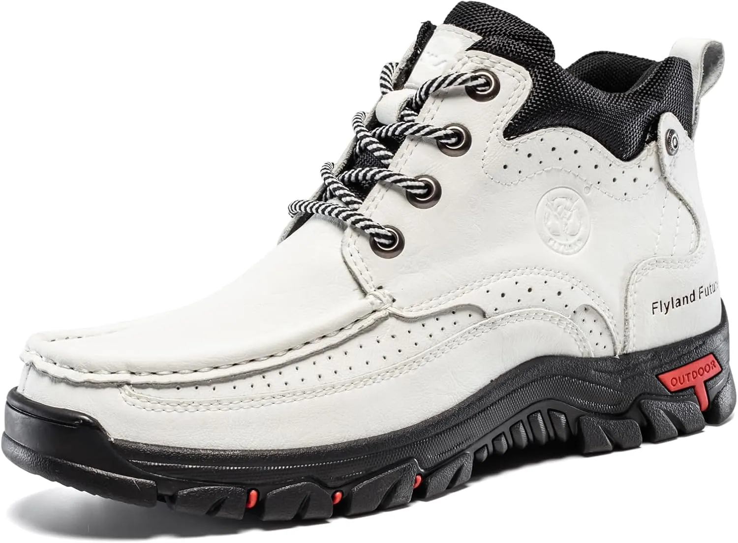 FLYLAND Men's Casual Boots Vintage Leather Ankle Dress Boot Chukka Boots Mid Top Non-Slip Driving Walking Shoes