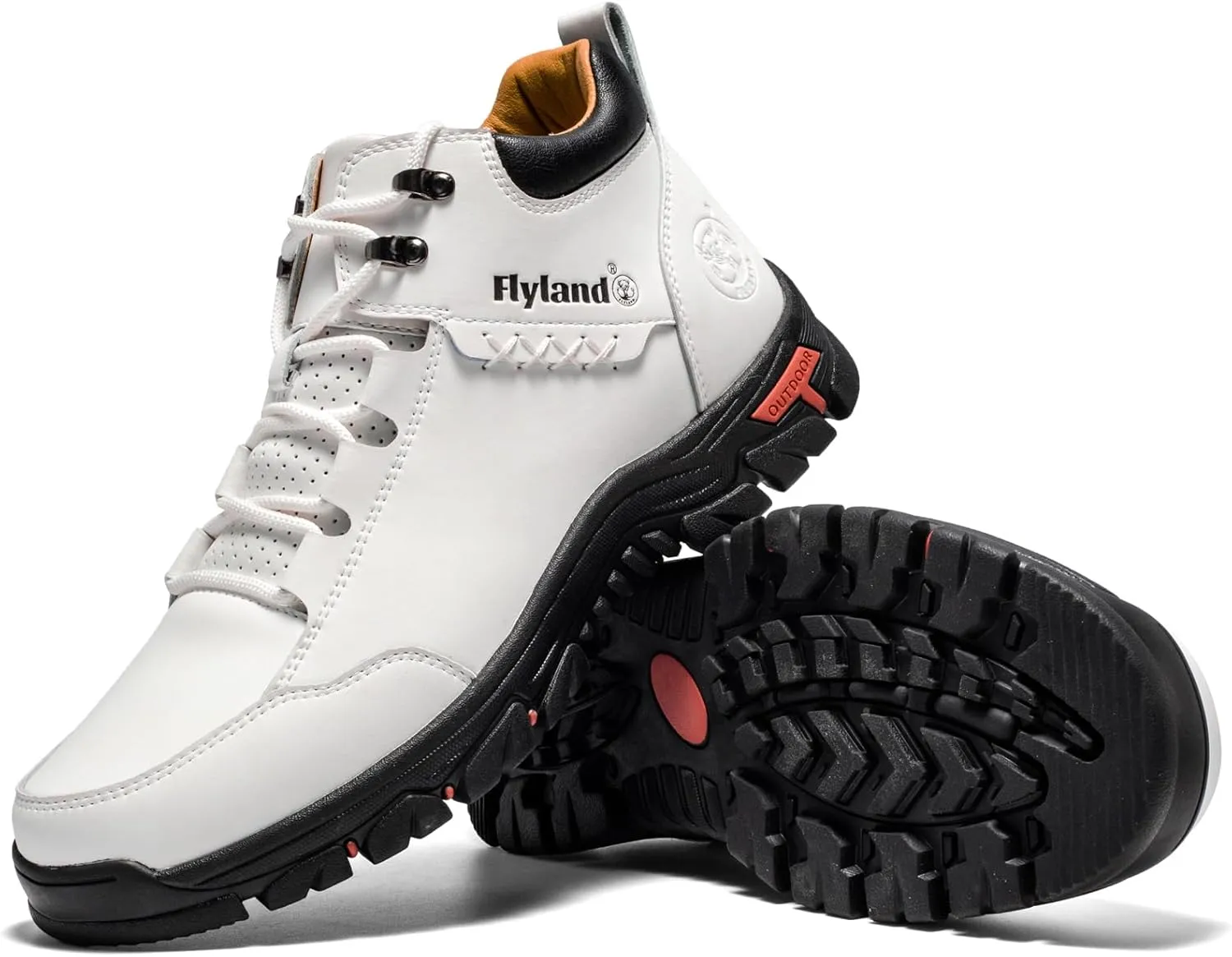 FLYLAND Men's Casual Leather Shoes Chukka Ankle Boots Handmade Fashion Shoes Non Slip Breathable Comfortable Mid Top for Driving Walking Outdoor