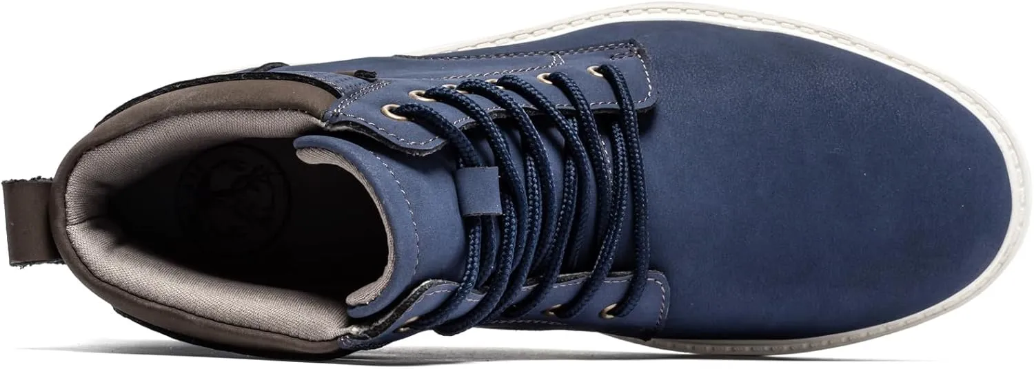 FLYLAND Men's Fashion Sneaker Chukka Boots Lace Up Leather Ankle Dress Boot Lightweight Non-Slip Walking Shoes