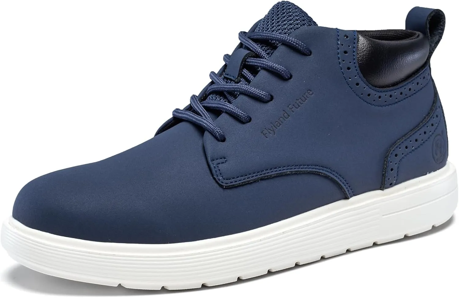 FLYLAND Men's Fashion Sneakers Chukaa Boots Leather Shoes Lace Up Lightweight Dress Boots Walking Driving Shoes