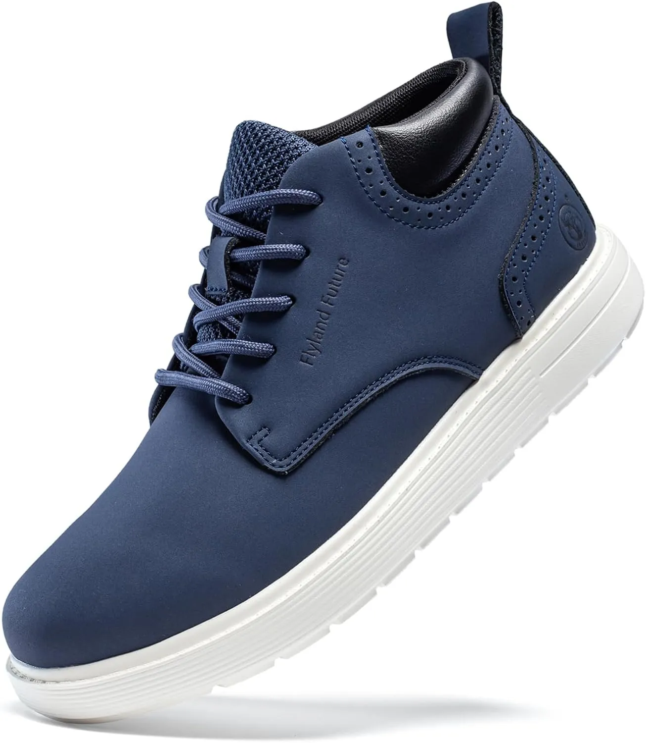 FLYLAND Men's Fashion Sneakers Chukaa Boots Leather Shoes Lace Up Lightweight Dress Boots Walking Driving Shoes