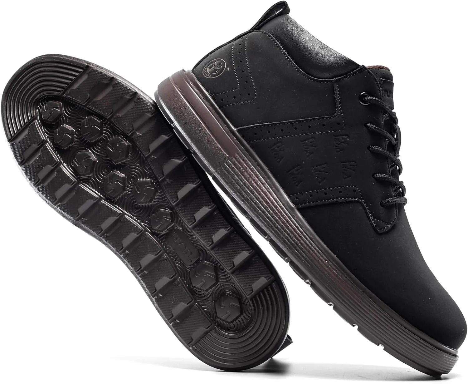 FLYLAND Men's Fashion Sneakers Chukka Boots Lace Up Leather Ankle Dress Boot Lightweight Walking Driving Shoes