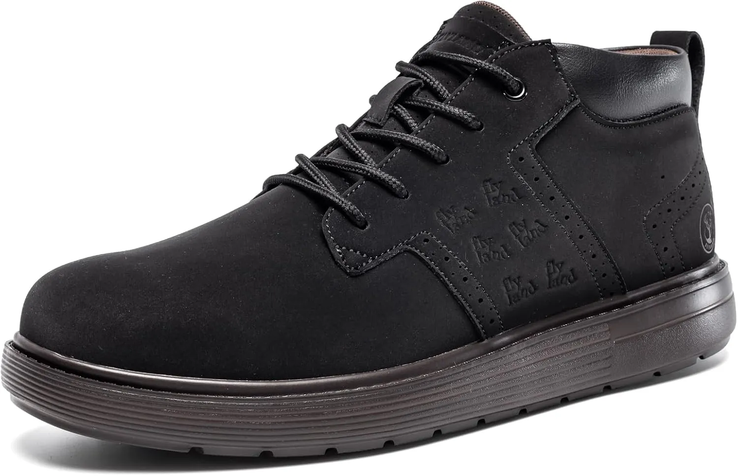 FLYLAND Men's Fashion Sneakers Chukka Boots Lace Up Leather Ankle Dress Boot Lightweight Walking Driving Shoes