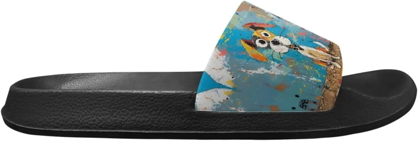 Forchrinse Corgi Slide Sandals for Men Women Cute Slippers Summer House Shoes Anti Slip Comfort Sport Athletic Sandals Lightweight