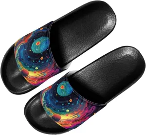 Forchrinse Sunflower Bee Womens Sandals Causal Slide Sandals Lightweight Slip on Shower Slippers House Beach Slides
