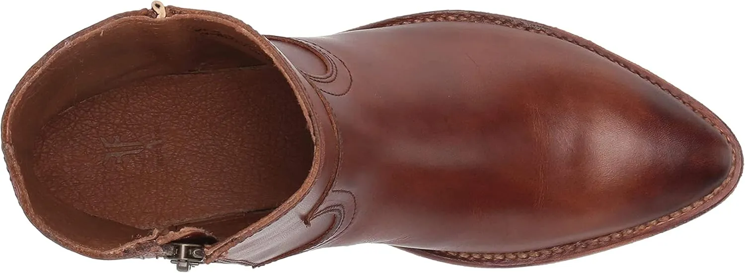 Frye Billy Inside Zip Booties for Women Crafted from Antiqued Leather with Wellington Stitchwork, Brass Hardware - 5 ¾” Shaft