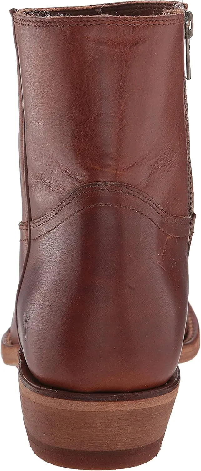 Frye Billy Inside Zip Booties for Women Crafted from Antiqued Leather with Wellington Stitchwork, Brass Hardware - 5 ¾” Shaft