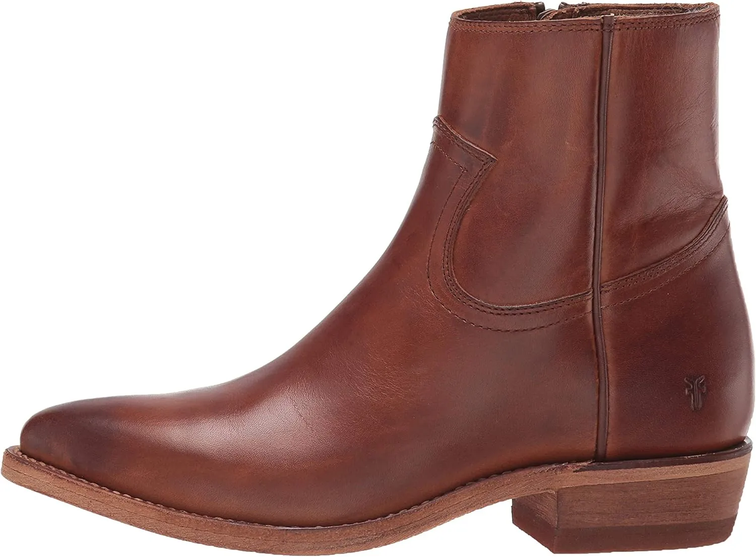Frye Billy Inside Zip Booties for Women Crafted from Antiqued Leather with Wellington Stitchwork, Brass Hardware - 5 ¾” Shaft