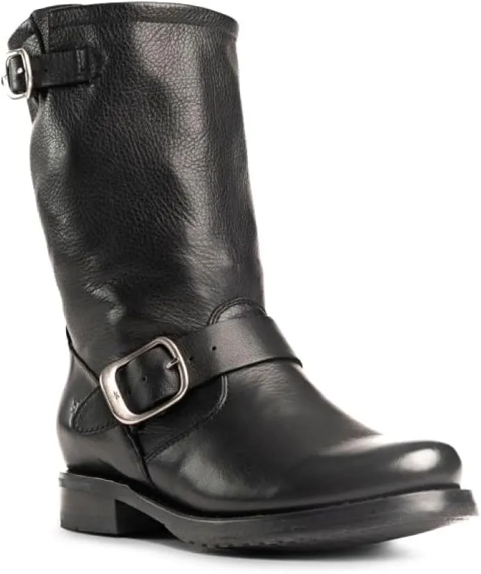 Frye Veronica Short Boots for Women Made from Full-Grain Leather with Antique Metal Hardware, Goodyear Welt Construction, and Rubber Lug Soles – 6 ¾” Shaft Height