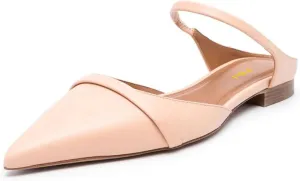 FSJ Women Closed Pointed Toe Flat Sandals with Strap Backless Slip On Cute Slides Ladies Casual Mules Comfortable Low heel Shoes Size 4-16 US