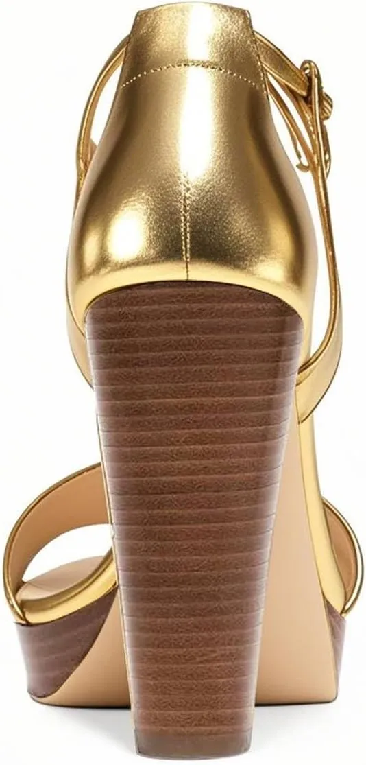 FSJ Women Peep Open Toe T-Strap Front Zipper Chunky Stacked High Heel Sandal Booties Platform Pumps Shoes Size 4-15 US