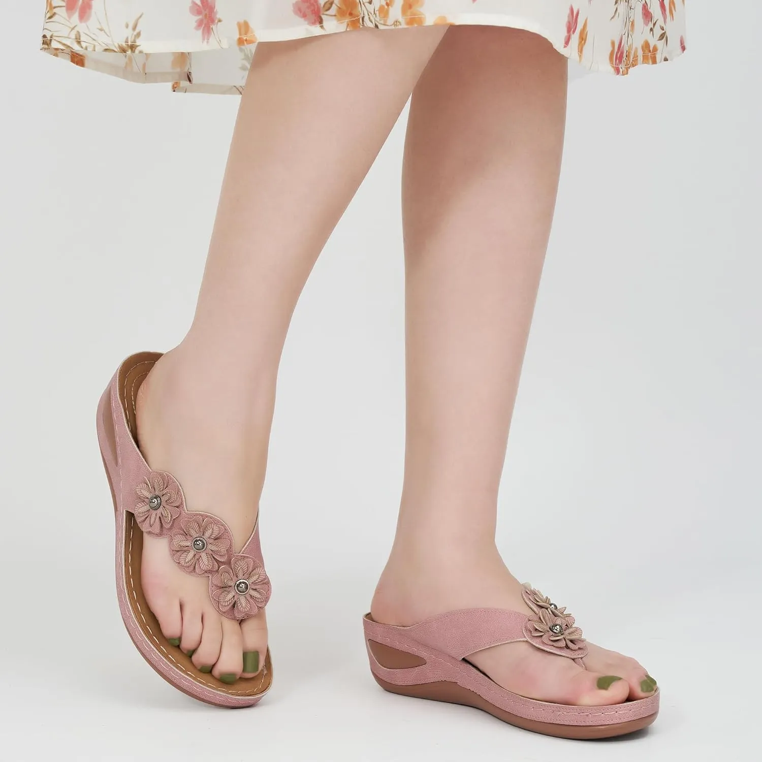 FUDYNMALC Sandals for Women Wedge Shoes: Summer Womens Platform Flip Flops Comfortable Casual Dressy Wedges Sandal