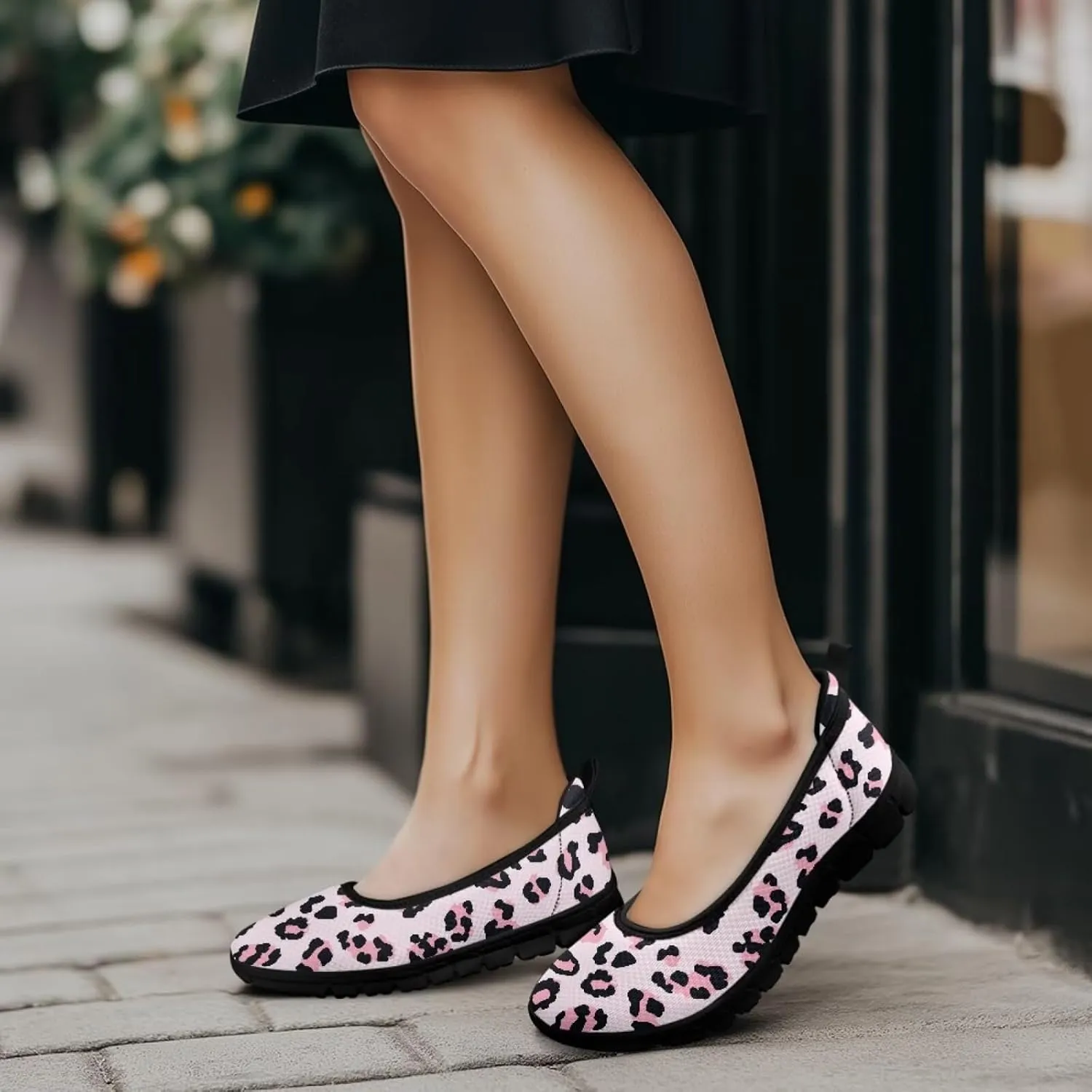 Funny Animal Print Loafers for Women Comfort Lightweight Ballet Flats Shoes Round Toe Classic Outdoor Walking Casual Sneakers