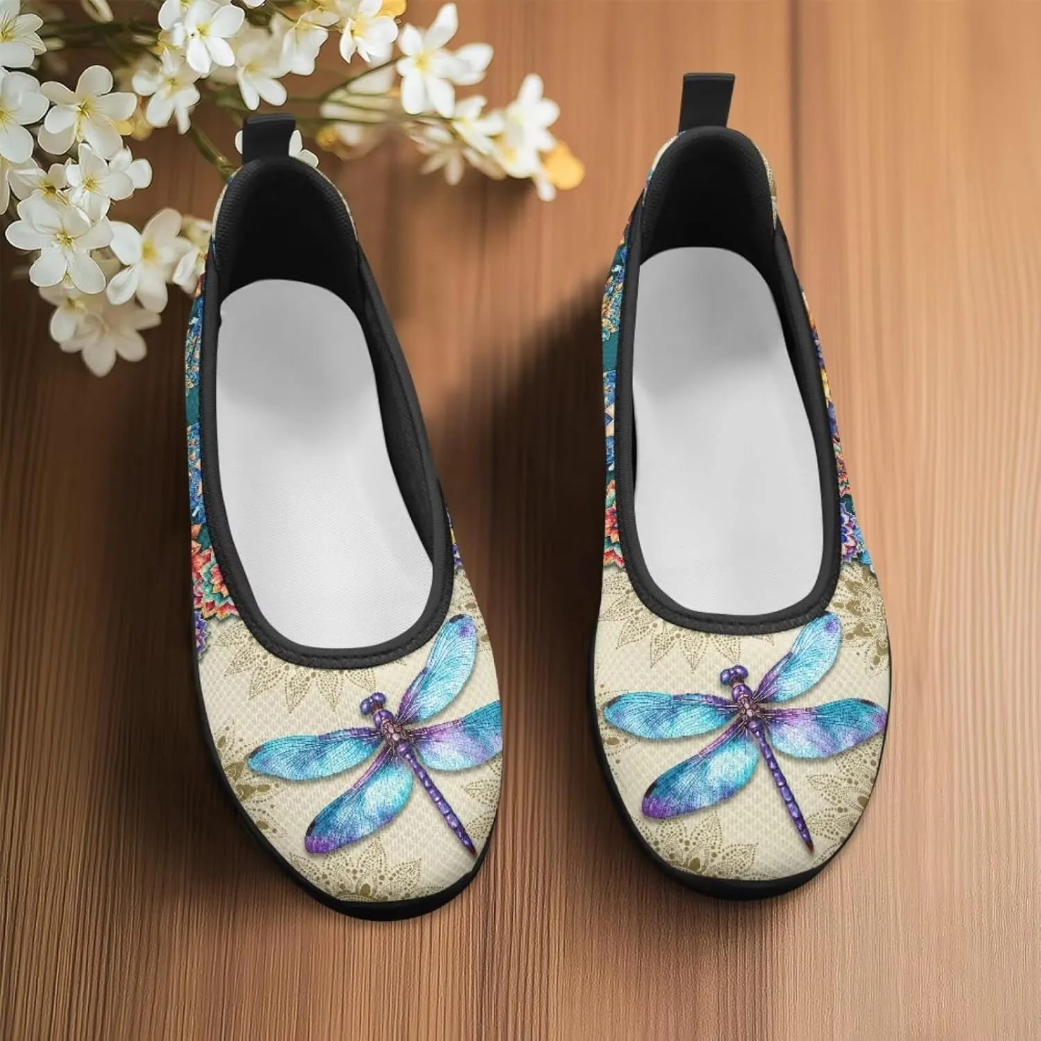 Funny Animal Print Loafers for Women Comfort Lightweight Ballet Flats Shoes Round Toe Classic Outdoor Walking Casual Sneakers