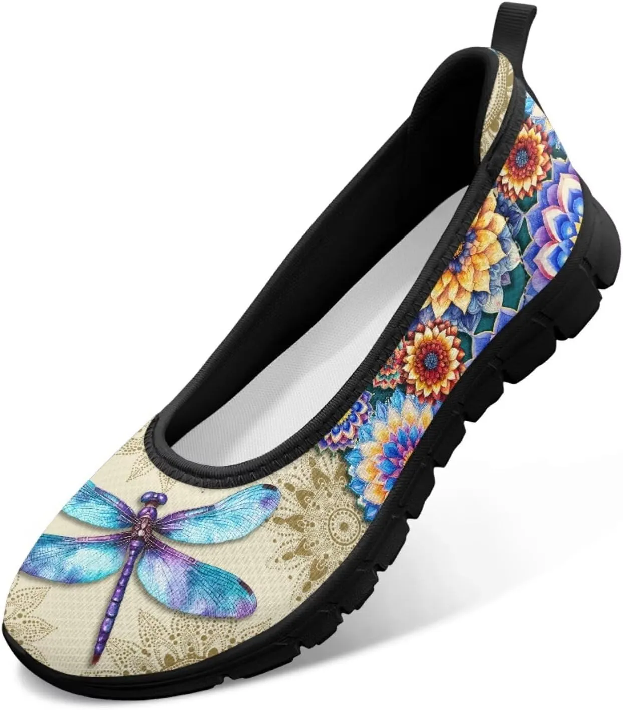 Funny Animal Print Loafers for Women Comfort Lightweight Ballet Flats Shoes Round Toe Classic Outdoor Walking Casual Sneakers