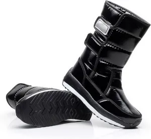 gaoxiao Women's Snow Boots Winter Warm Lined Wedge Non-Slip Flat Shoes Ladies Mid Calf Thermal Half Length Boots Thicken Outdoor Waterproof Winter Boots(Size:38,Color:Black)