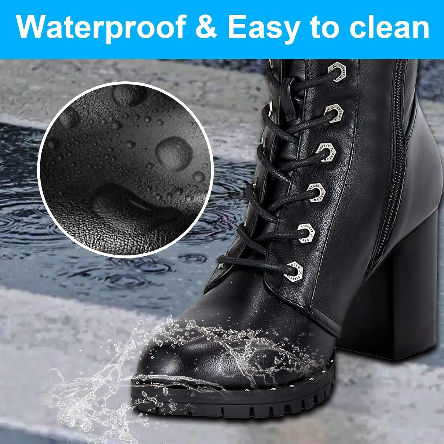 GARGOYLE BELLS Women's Knee High Boots Ladies Lace Up Motorcycle Boots with Zipper Soft Thigh High Riding Boots For Women