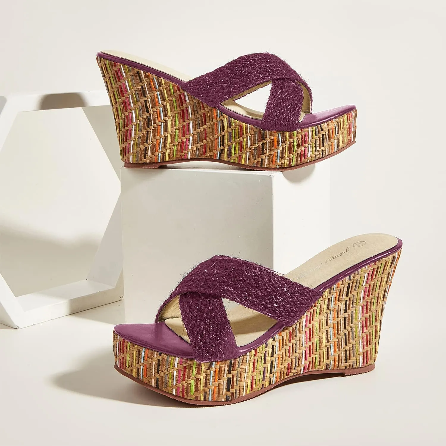 getmorebeauty Wedge Sandals for Women Casual Summer Slide Platform Sandals