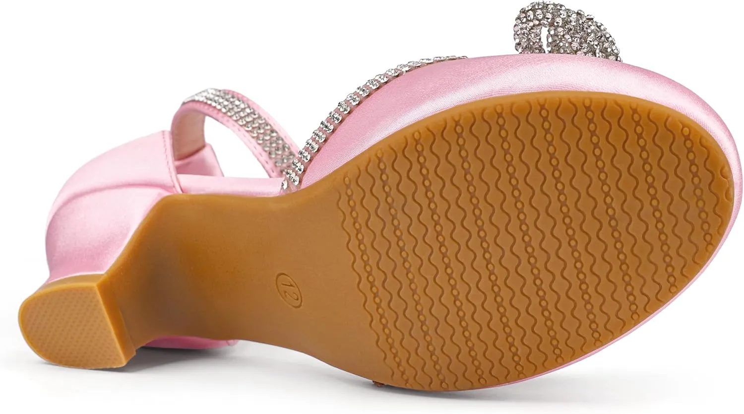 Girl's Rhinestone Bow Heels Princess Shoes Wedding Party Sandals Pumps for Kids