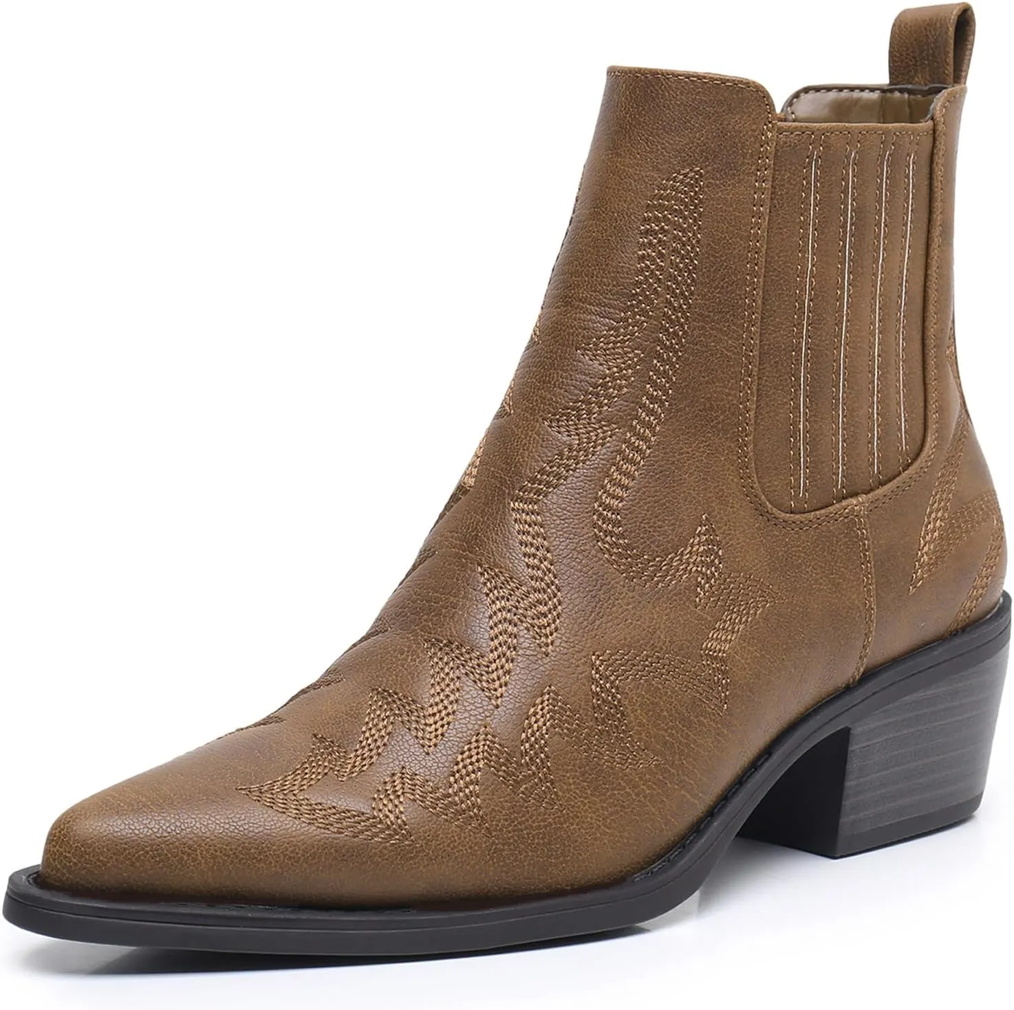 GLOBALWIN Cowboy Boots For Women Pointed Toe Pull On Chelsea Ankle Booties The Western Cowgirl Boots