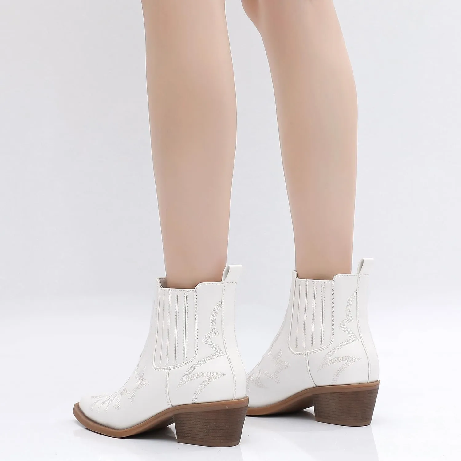 GLOBALWIN Cowboy Boots For Women Pointed Toe Pull On Chelsea Ankle Booties The Western Cowgirl Boots