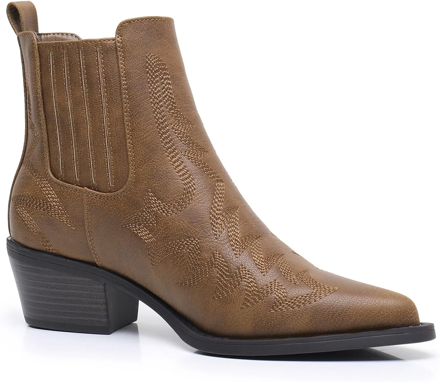 GLOBALWIN Cowboy Boots For Women Pointed Toe Pull On Chelsea Ankle Booties The Western Cowgirl Boots