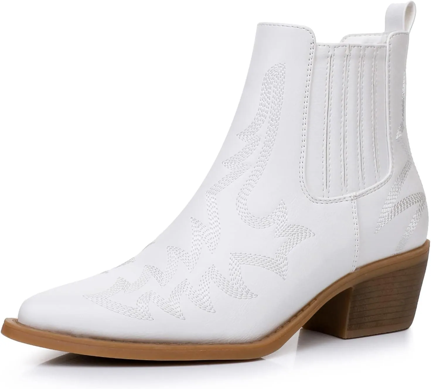 GLOBALWIN Cowboy Boots For Women Pointed Toe Pull On Chelsea Ankle Booties The Western Cowgirl Boots