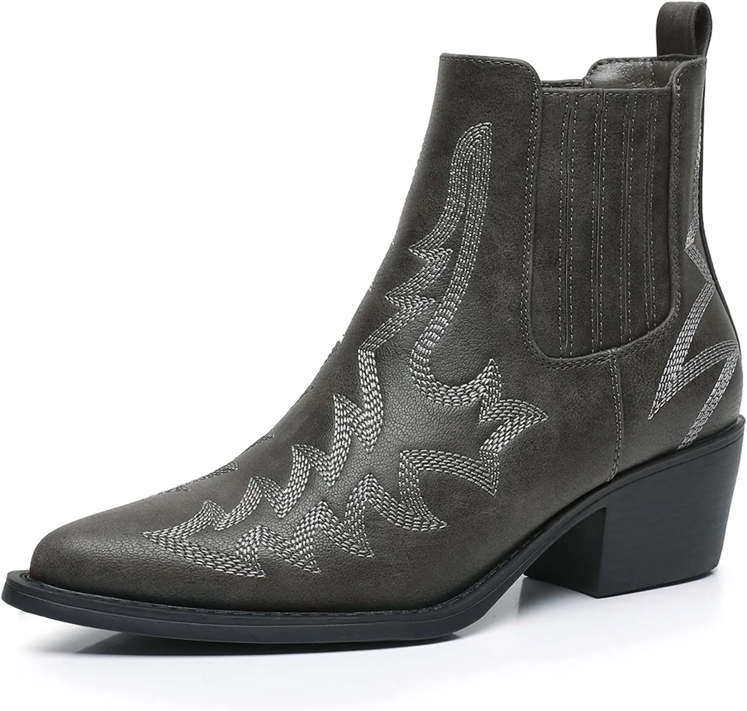 GLOBALWIN Cowboy Boots For Women Pointed Toe Pull On Chelsea Ankle Booties The Western Cowgirl Boots