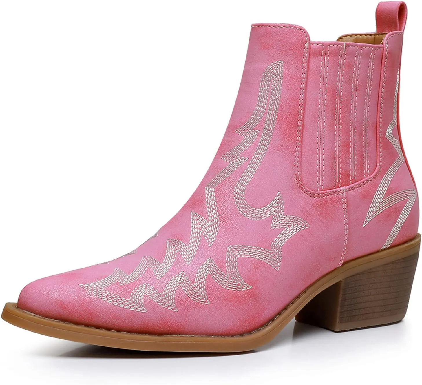 GLOBALWIN Cowboy Boots For Women Pointed Toe Pull On Chelsea Ankle Booties The Western Cowgirl Boots