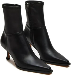 Goiphrri Women's Ankle Boots - Stiletto High Heel, Pointed Toe, Short, Side Zipper, Dress Boots - Elastic, Fashion, Trendy