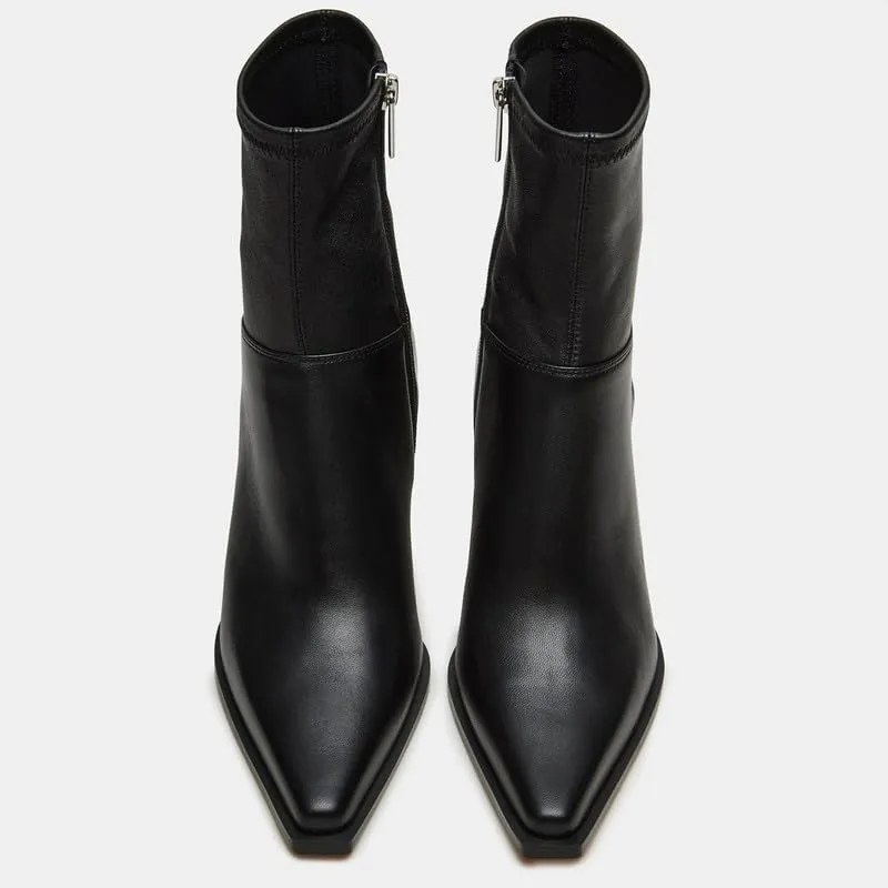 Goiphrri Women's Ankle Boots - Stiletto High Heel, Pointed Toe, Short, Side Zipper, Dress Boots - Elastic, Fashion, Trendy