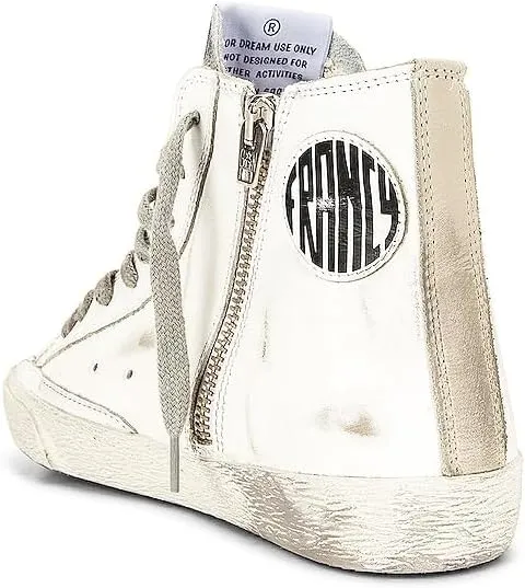 Golden Goose Women's Fashion Distressed Sneakers - Italian Francy Leather Upper Laminated Trendy Shoes White