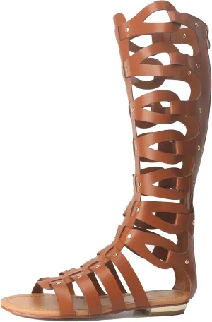 Hanfike Knee High Sandals for Women Gladiator Cut Out Summer Roman Boots