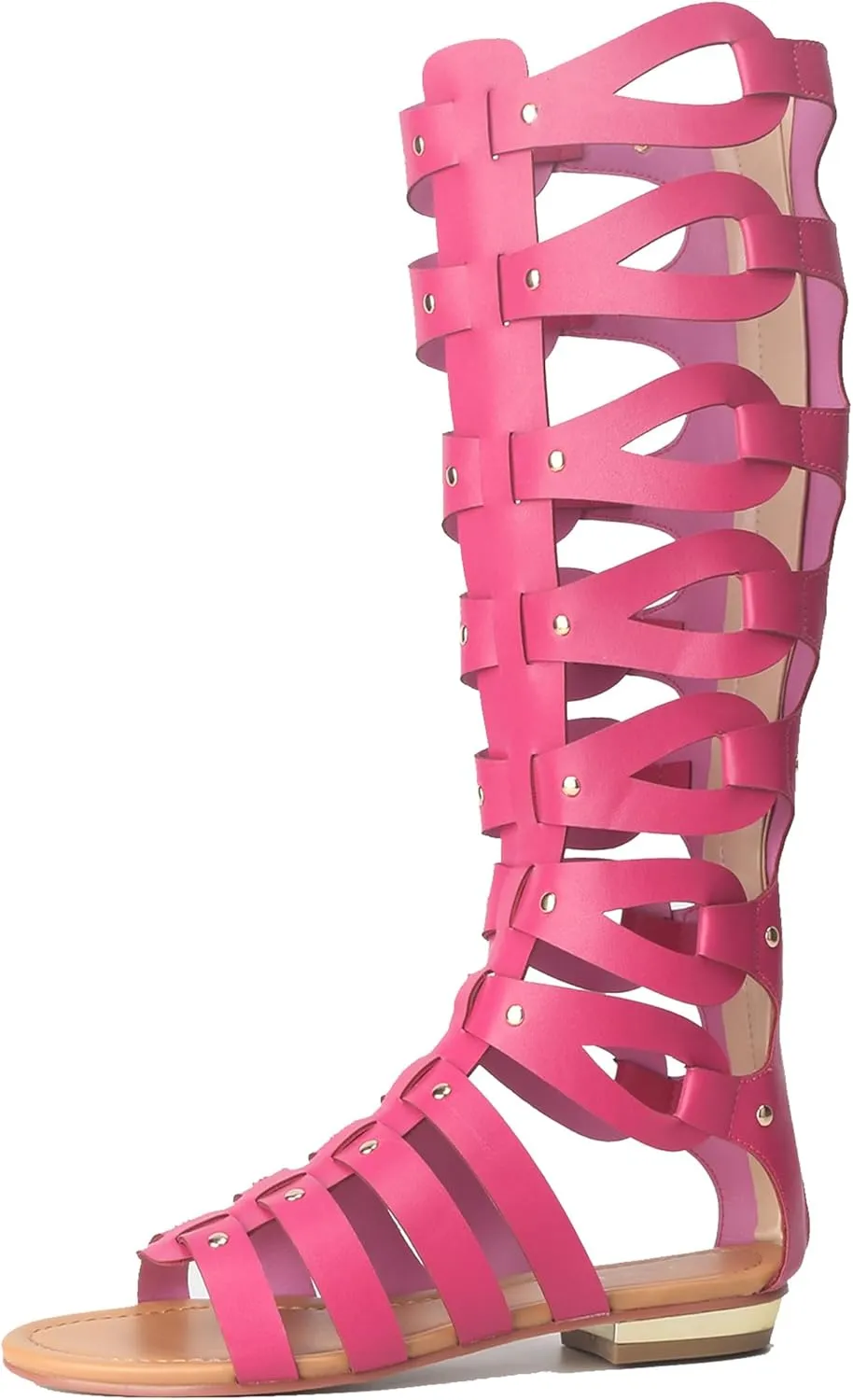 Hanfike Knee High Sandals for Women Gladiator Cut Out Summer Roman Boots