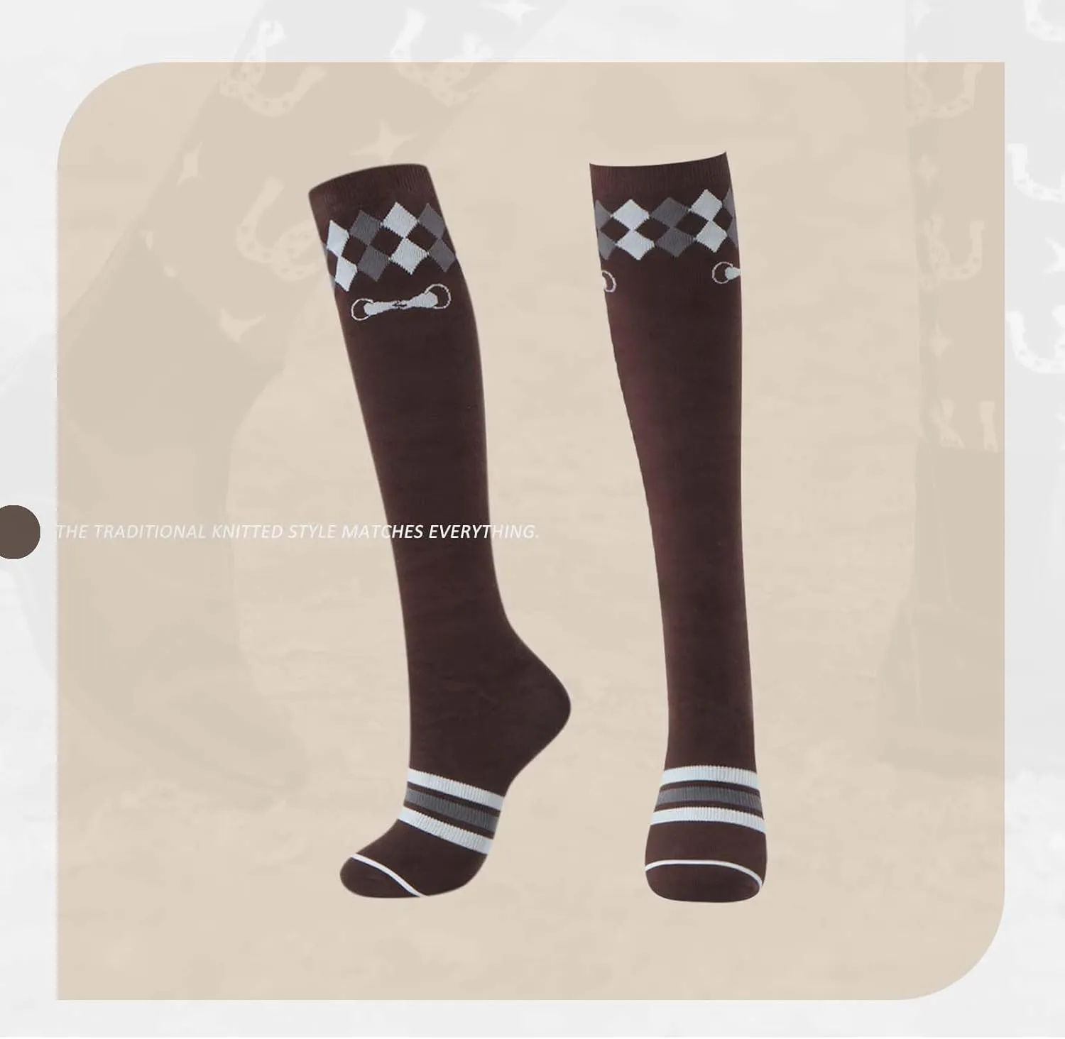 Harrison Howard 3 Pairs Premium Quality Equestrian Riding Socks for Horse Riding &Tall Boot Knee High Socks for Women