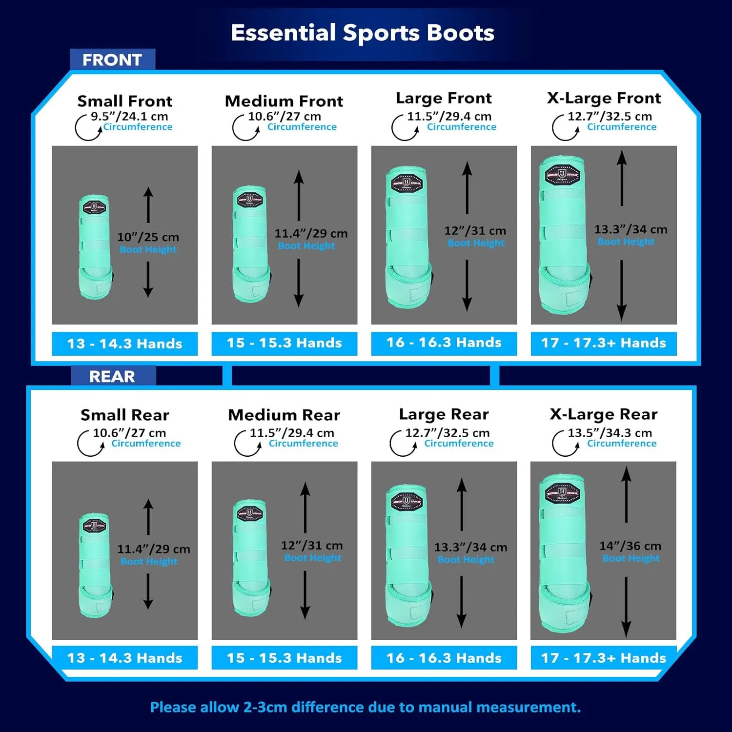 Harrison Howard Horse Sport Medicine Front Shock-Absorbing Boots All-Round Lower Limb Protection & Support Sport Boots Perfect for Endurance Training and Performance Pack of 2 Mint M