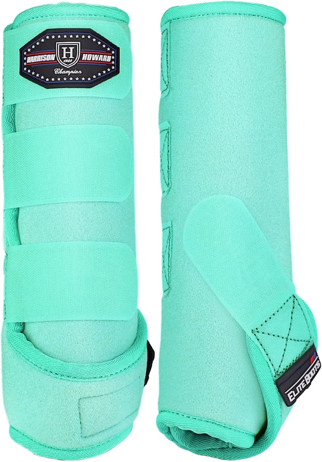 Harrison Howard Horse Sport Medicine Front Shock-Absorbing Boots All-Round Lower Limb Protection & Support Sport Boots Perfect for Endurance Training and Performance Pack of 2 Mint M