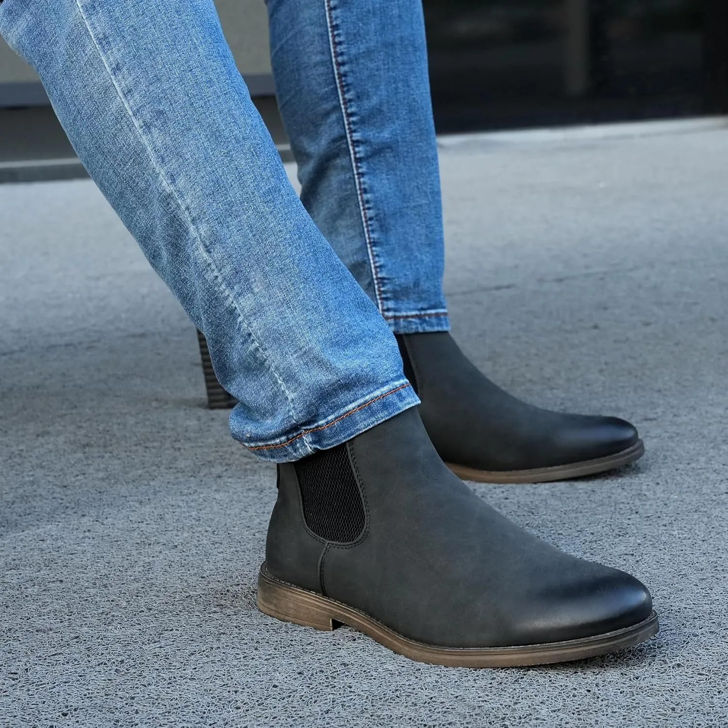 Hawkwell Men's Plus Size Chelsea Boots Classic Casual Dress Ankle Boots in Regular and Plus Sizes