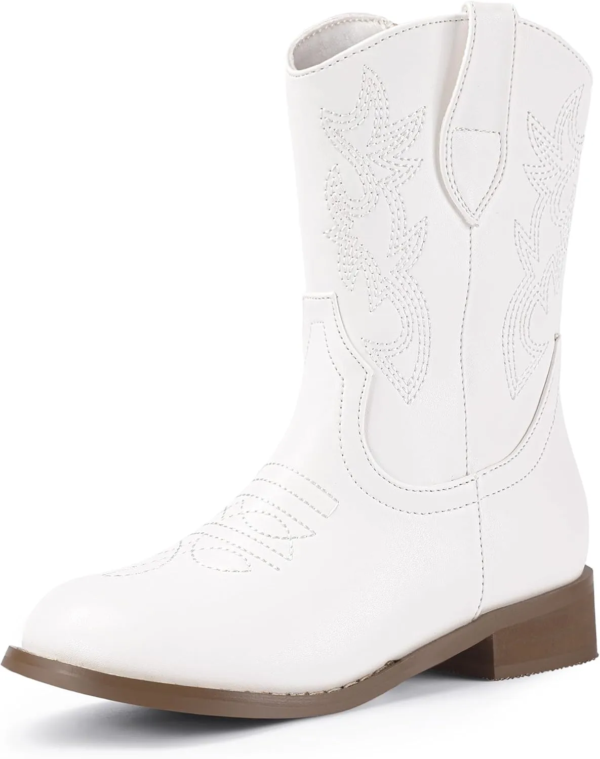 Hehainom Girls Cowboy Cowgirl Boots Boys Kids Toddler Western Mid Calf Zipper Riding Boots for Little Kid Big Kid